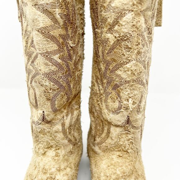 Old Gringo Suede Distressed Western Cowboy Boots Tan Size 7.5 B - Picture 8 of 15